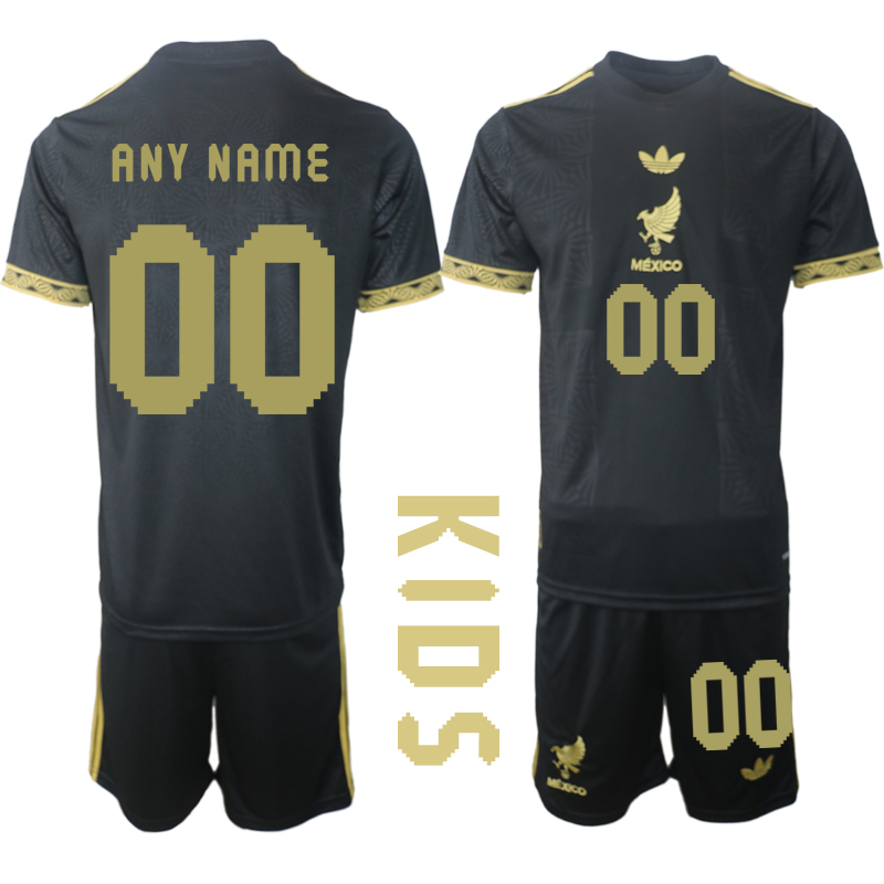 Youth 2025-2026 National Team Season Mexico Black customized Soccer Jersey->ncaa hats->Sports Caps